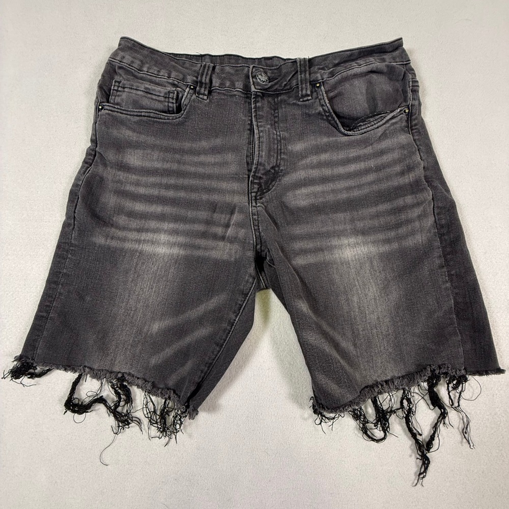 Buffalo David Bitton Driven‎ Relaxed Straight Black Cut Off Denim Shorts Mens 33